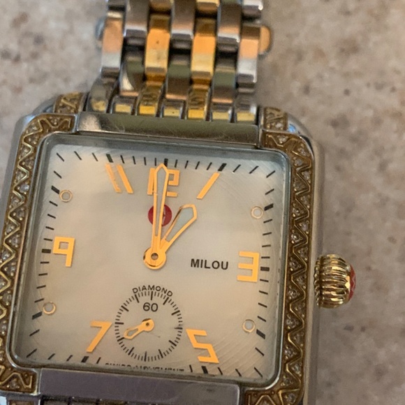 Michelle Milou toned, gold and sliver, diamond watch. main image 5